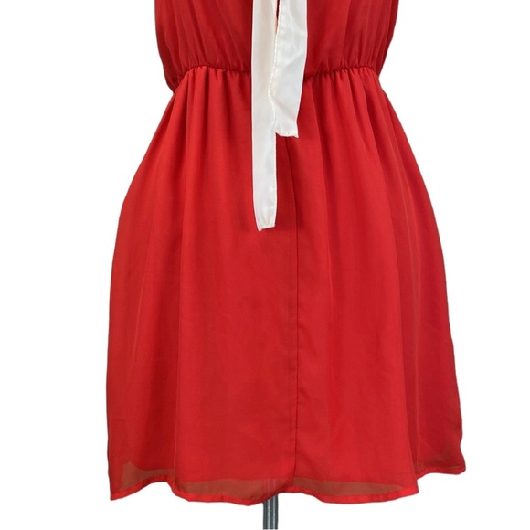 Lulu’s Red and Cream Mini Blouson Halter Dress - Picture 11 of 16
